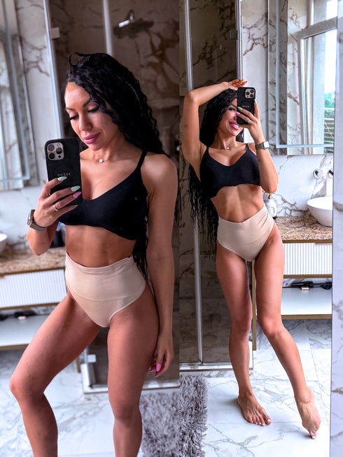 (2pcs) String type panties T0153 - BEIGE + BLACK